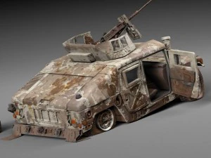 Hummer HMMWV destru&iacute;do Modelo 3D