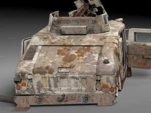 Hummer HMMWV destru&iacute;do Modelo 3D