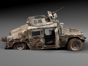 Hummer HMMWV Destroyed Modelo 3D