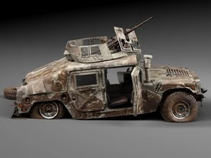 Hummer HMMWV destru&iacute;do Modelo 3D