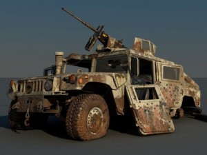 Hummer HMMWV Destroyed Modelo 3D