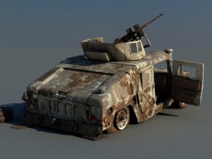 Hummer HMMWV Destroyed Modelo 3D