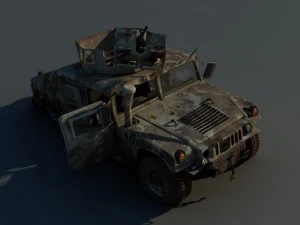 Hummer HMMWV destru&iacute;do Modelo 3D