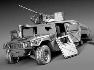 Hummer HMMWV destru&iacute;do Modelo 3D