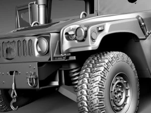 Hummer HMMWV destru&iacute;do Modelo 3D