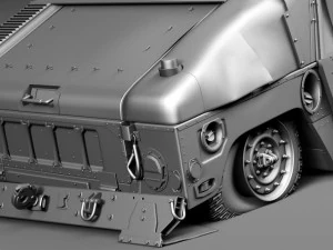 Hummer HMMWV destru&iacute;do Modelo 3D