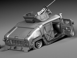 Hummer HMMWV Destroyed Modelo 3D