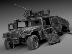 Hummer HMMWV destru&iacute;do Modelo 3D