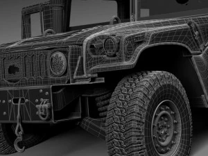 Hummer HMMWV destru&iacute;do Modelo 3D