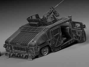Hummer HMMWV Destroyed Modelo 3D