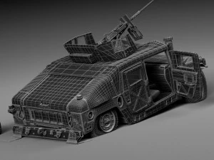 Hummer HMMWV destru&iacute;do Modelo 3D