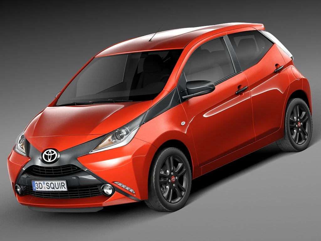 Toyota Aygo 2015 3D Model .c4d .max .obj .3ds .fbx .stl .blend 