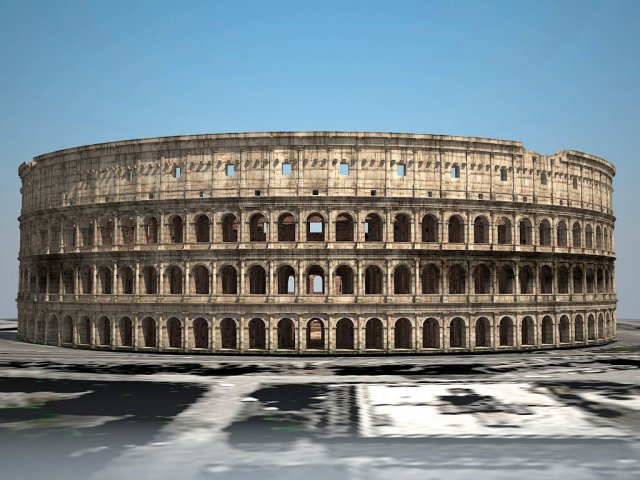 Roman Colosseum Ruins 3D Модель .c4d .max .obj .3ds .fbx .stl .blend 