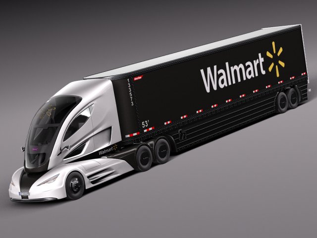 Walmart Truck 2015 3Dモデル .c4d .max .obj .3ds .fbx .stl .blend 
