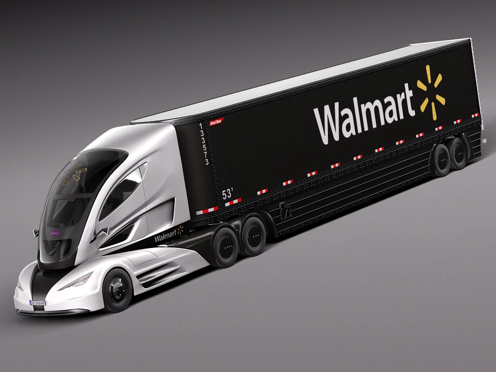 Walmart Truck 2015 3D Model .c4d .max .obj .3ds .fbx .stl .blend 