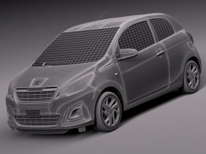 Peugeot 108 3-door 2015 3D मॉडल
