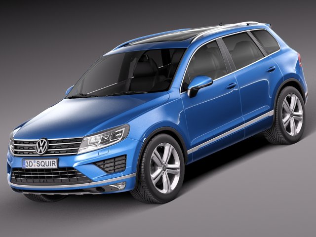 Volkswagen Touareg 2015 3D Модель .c4d .max .obj .3ds .fbx .stl .blend 