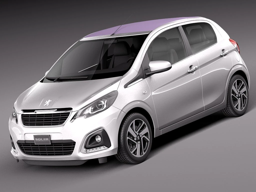 Peugeot 108 5-door 2015 3D Model .c4d .max .obj .3ds .fbx .stl .blend 