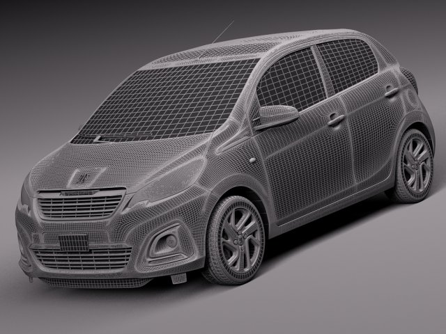 peugeot 108 5 door 2015 3D Model in Compact Cars 3DExport