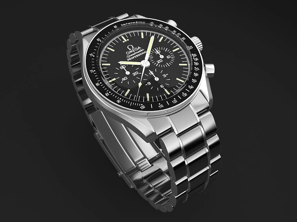 Omega Speedmaster Mens Watch 3D Model .c4d .max .obj .3ds .fbx .stl .blend