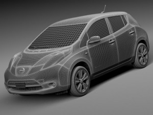 Nissan Leaf 2014 Modelo 3D