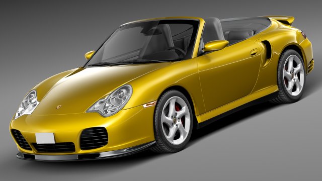 Porsche 911 Turbo Cabrio 996 2002 3D Model .c4d .max .obj .3ds .fbx .stl .blend 