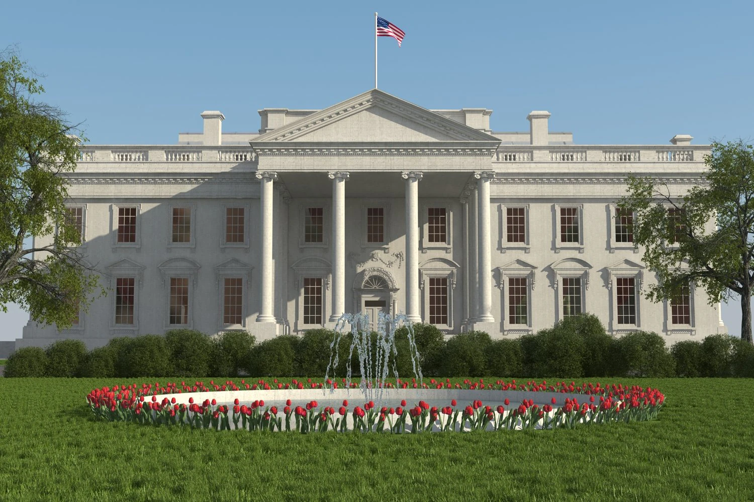 The White House 3D Model .c4d .max .obj .3ds .fbx .stl .blend