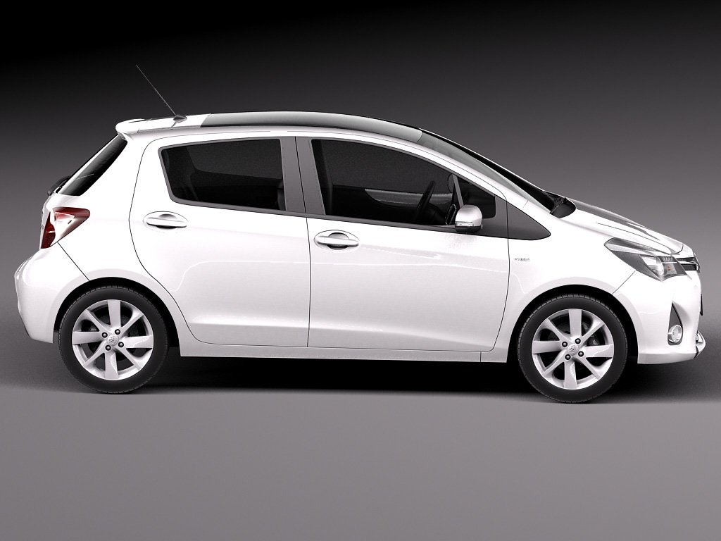 Модель тойоты 5 букв. Toyota Yaris 2013 Hybrid. Toyota Yaris 2013. Ярис гибрид 2015. Тойота Yaris 3д модель.