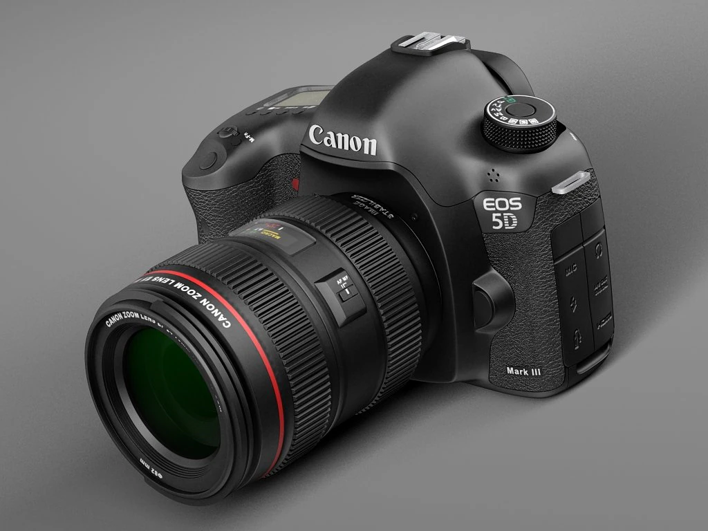 Canon EOS 5d Mark III Photo Camera 3D Model .c4d .max .obj .3ds .fbx .stl .blend