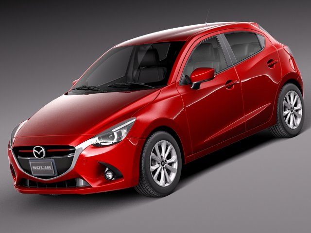 Mazda 2 2015 3D 模型 .c4d .max .obj .3ds .fbx .stl .blend 