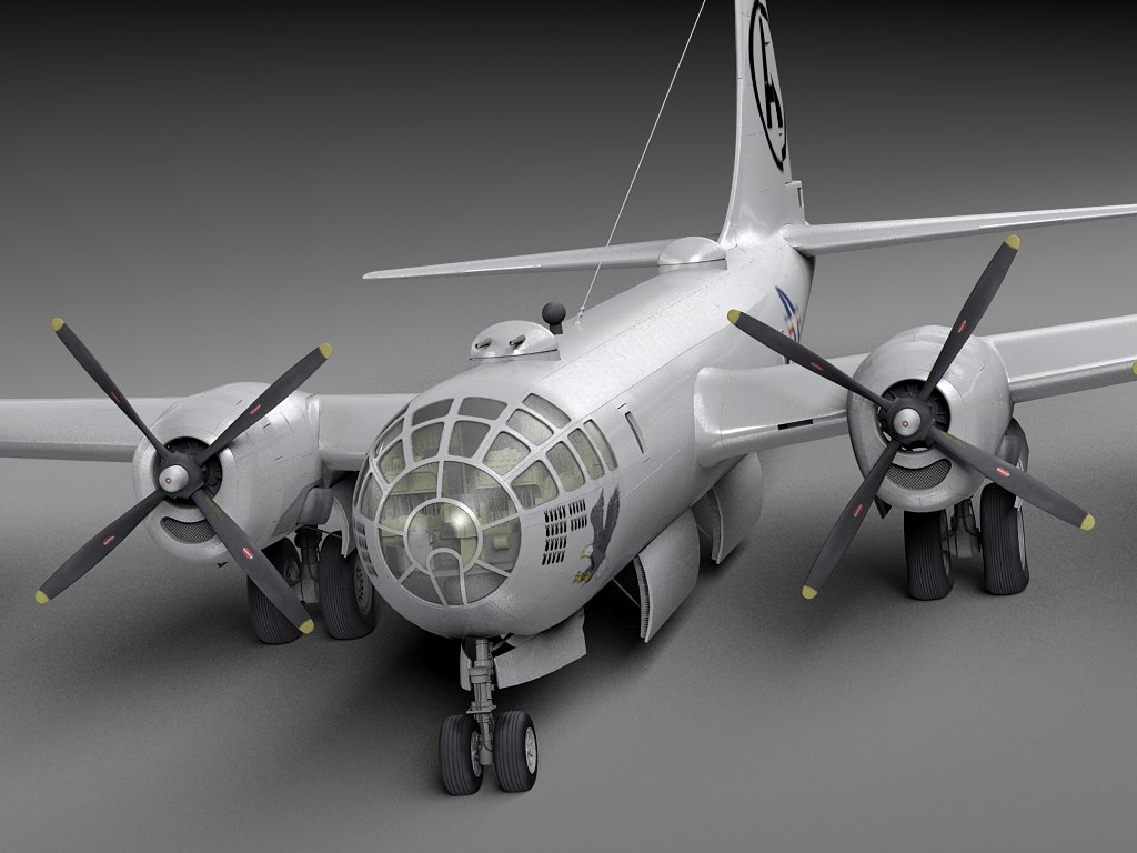 Boeing B29 Superfortress Bomber 3D Model in Bomber 3DExport