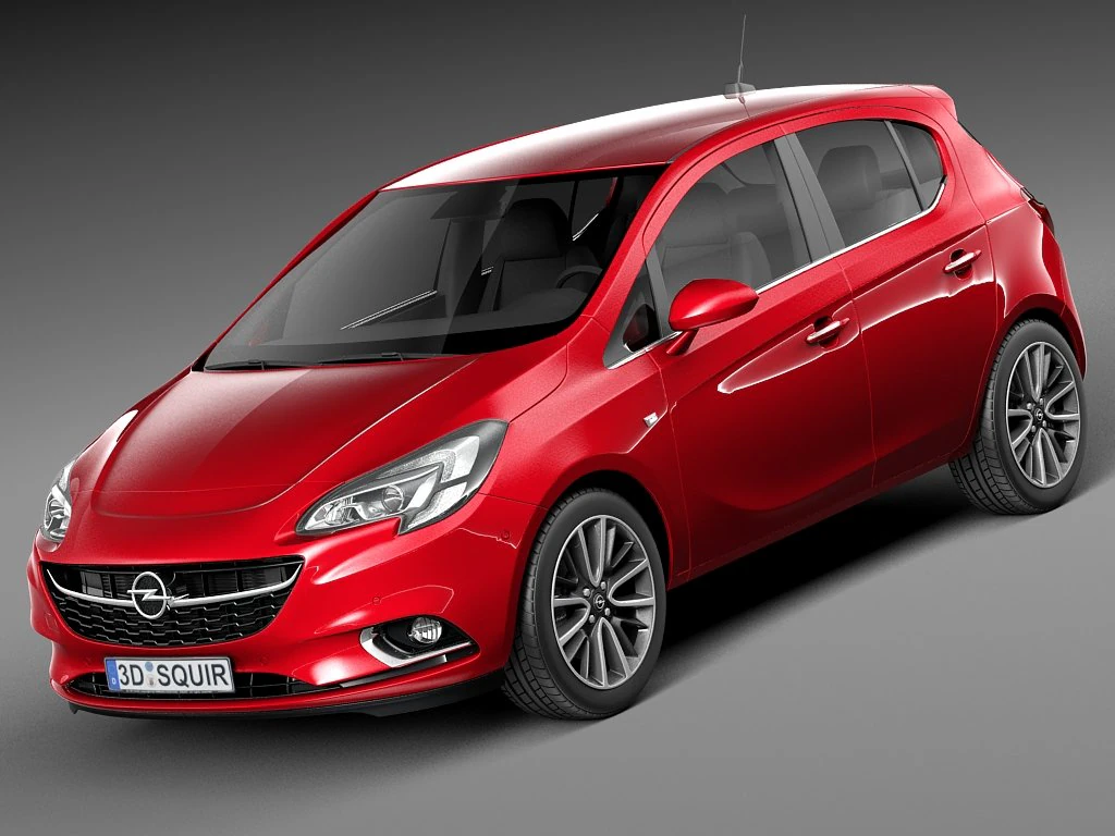 Opel Corsa 5-door 2015 3D Model .c4d .max .obj .3ds .fbx .stl .blend 