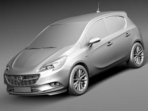 Opel Corsa 5-door 2015 Model 3D
