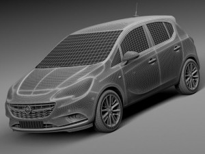 Opel Corsa 5-door 2015 Model 3D