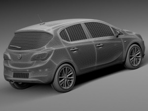 Opel Corsa 5-door 2015 Model 3D