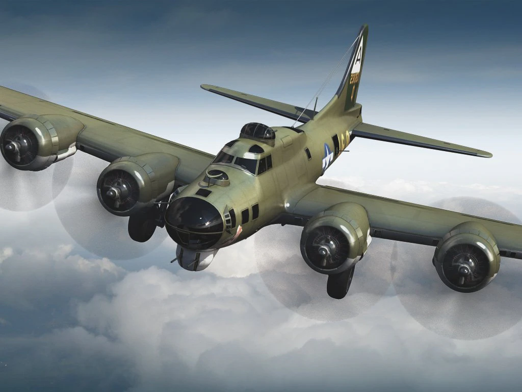 Boeing B17 Super Fortress Bomber 3D Model .c4d .max .obj .3ds .fbx .stl .blend 