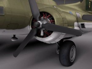 Boeing B17 Super Fortress Bomber 3D Model