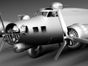 Boeing B17 Super Fortress Bomber 3D 模型