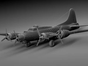 Boeing B17 Super Fortress Bomber 3D Model