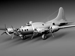 Boeing B17 Super Fortress Bomber 3D Model