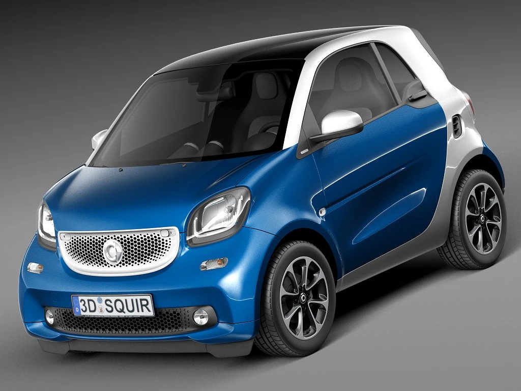 Smart Fortwo 2015 3D Model .c4d .max .obj .3ds .fbx .stl .blend 