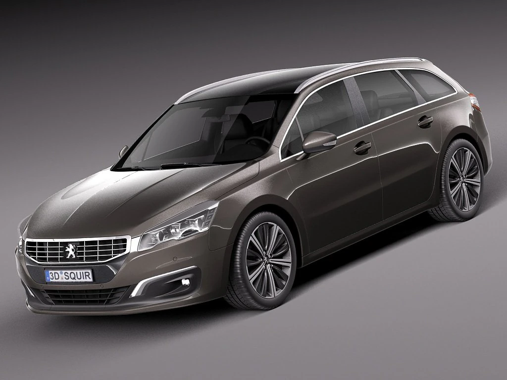 Peugeot 508 SW 2015 3D Model .c4d .max .obj .3ds .fbx .stl .blend