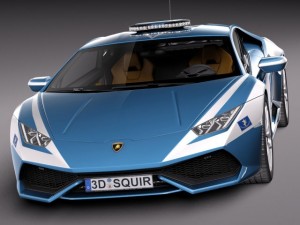 Huracan 2015 Italian Police Car 3D Model