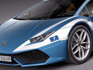 Huracan 2015 Italian Police Car 3D Model