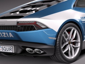 Huracan 2015 Italian Police Car 3D Model
