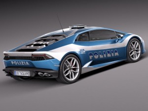 Huracan 2015 Italian Police Car 3D Model
