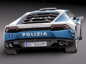 Huracan 2015 Italian Police Car 3D Model