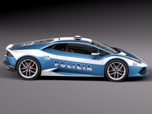 Huracan 2015 Italian Police Car 3D Model