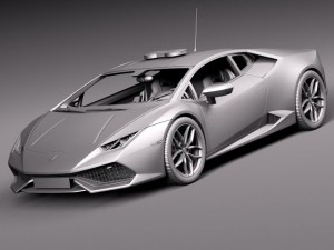 Huracan 2015 Italian Police Car 3D Model