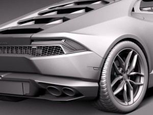 Huracan 2015 Italian Police Car 3D Model